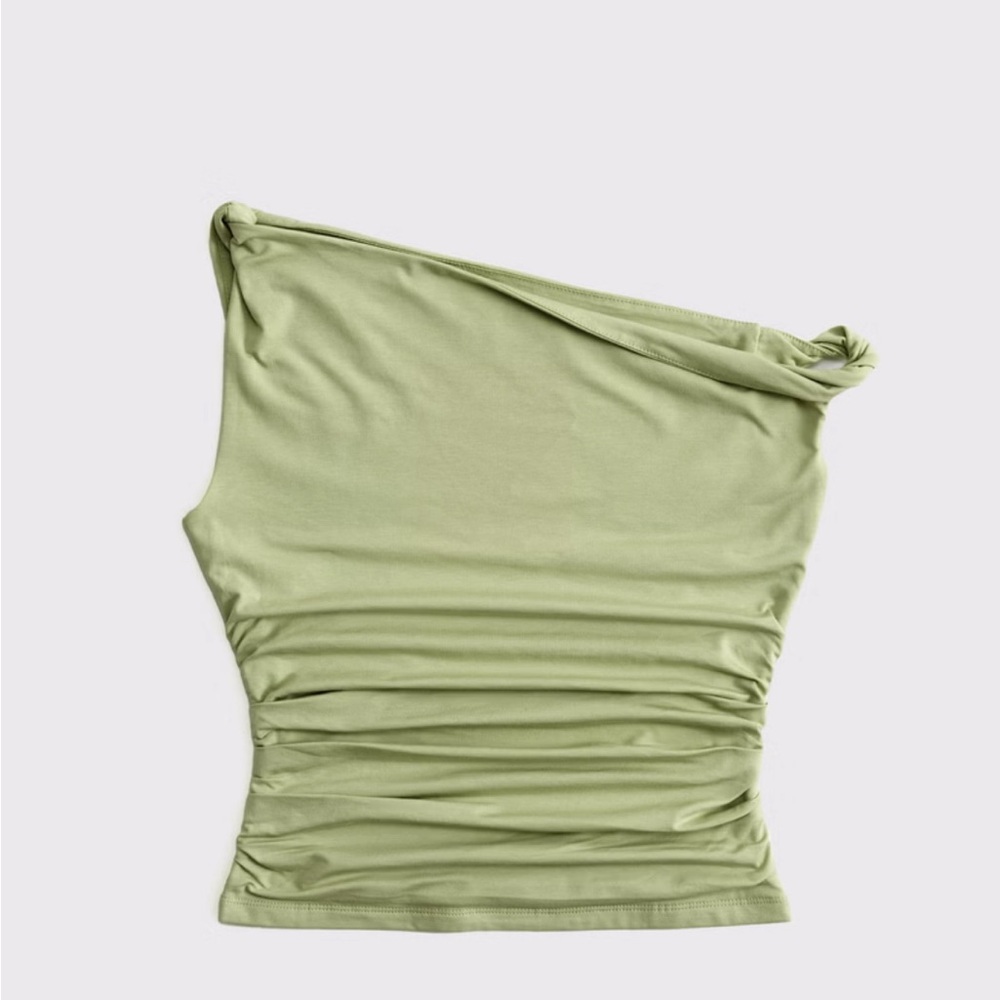 NWOT Abercrombie & Fitch asymmetrical twist top creamy yellow